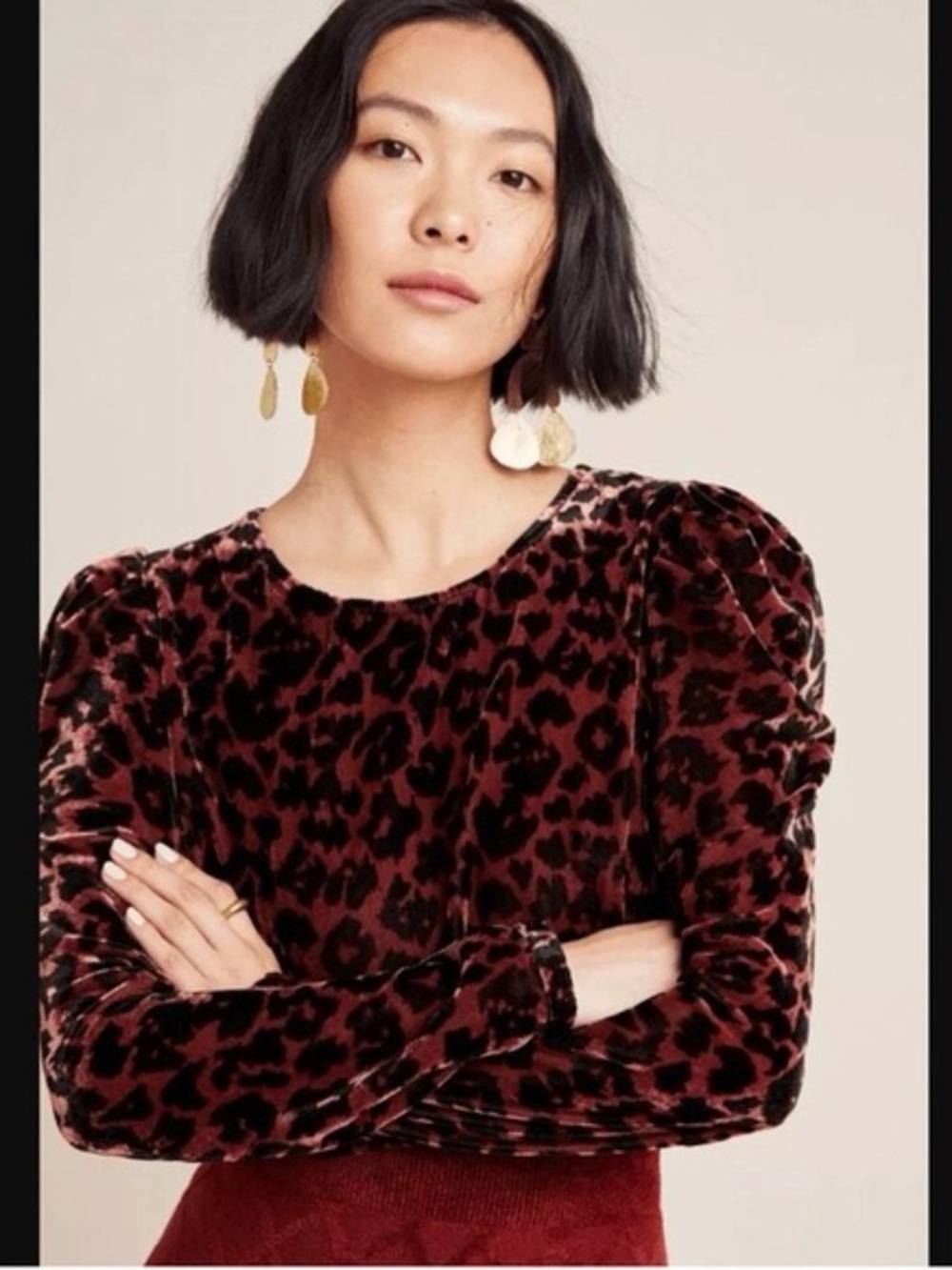 Anthropologie Dolan Charley velvet leopard blouse